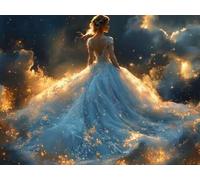 5D Diamond Painting Set, Jupe Blanche, DIY Tout Diamant Broderie Art, Artisanat de Pierres Précieuses, Toile HD Etanche, Décoration Murale à la Maison, Cadeau Pour Les Filles 60x80cm YY5N-19