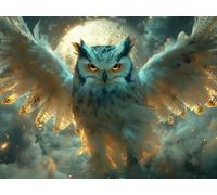 5D Diamond Painting Set, La Chouette Blanche, DIY Tout Diamant Broderie Art, Artisanat de Pierres Précieuses, Toile HD Etanche, Décoration Murale à la Maison, Cadeau Pour Les Filles 20x30cm YY5N-16