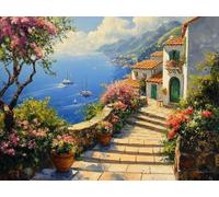 5D Diamond Painting Set, La Route Du Village, DIY Tout Diamant Broderie Art, Artisanat de Pierres Précieuses, Toile HD Etanche, Décoration Murale à la Maison, Cadeau Pour Les Filles 80x100cm YY5N-79