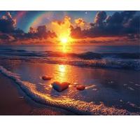 5D Diamond Painting Set, Plage Xia Soir, DIY Tout Diamant Broderie Art, Artisanat de Pierres Précieuses, Décoration Murale à la Maison, Cadeau Pour Les Filles 60x80cm YY5N-38