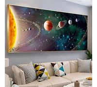 5D Diamond Painting Strass Complet Noël Kit, Planètes Du Système Solaire Broderie Diamant Grand Format Numero Adulte Enfant DIY Cadeau 50x100cm, Perle Coller Tableau Art Home Décor Murale X-2981