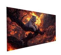 5D Diamond Painting Tigre, Diamant Peinture Numero Adulte Onirique, Kit Broderie Point de Croix Strass Peinture Diamant 100 x 200 cm, Loisirs Créatifs Adultes Diamond Painting, Cadeau Femme Model13200