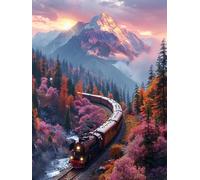 5D Diamond Painting Train, Diamond Painting Adulte Montagne, DIY Activité Manuelle Adulte, Broderie Diamant Kit Complet, Crystal Point de Croix Artisanat, Tableau Decoration Murale 70x95cm 0-6776