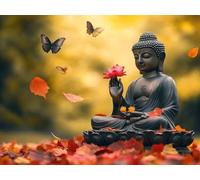 5D Diamond Painting Zen Diamond Painting Adulte Enfant, DIY Strass Point de Croix Broderie Diamant Kit Complet Papillon, Peinture Diamant Loisirs Créatifs Adultes pour Maison Décor 30 x 40 cm C-2283