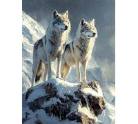 5D DIY Animal Kits de Peinture Diamant, Complète Le Loup Diamond Painting pour Adulte Débutants, Cristal Débutant Set Art du Diamant, Décoration Murale Maison Peinture Diamant 40x50cm A62S-100