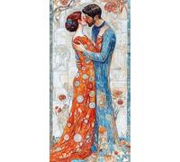 5D DIY Baiser de couple Kits de Peinture Diamant, Grand Diamond Painting pour Adulte, Diamond Art Kits Strass Point de Croix Cristal Painting pour Maison Décor Cadeaux 30x40 cm 100x200 cm z-621