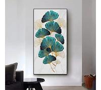 5D DIY Broderie Diamant Kit Grande Taille, Ginkgo Biloba Adulte DIY large Peinture Diamant Foret Complet Kits Cristal Strass Broderie Point De Croix Artisanat pour La Décor Murale 30x60cm Square Drill