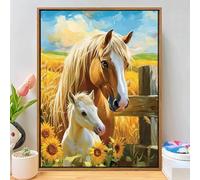 5D DIY Cheval Kits de Peinture Diamant, Diamond Painting pour Adulte Débutants, Broderie Diamant Strass Point de Croix Cristal Painting Kits pour Maison Décor Cadeaux 50x80cm Q-720B