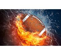 5D Diy Diamant Dessin Broderie Décoration Peinture Magique Diamant Point De Croix Cristal Rond Ensembles Ballon Sports Rugby-30x40cm