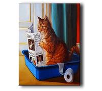 5D DIY Diamant Painting Peinture Kit Complet, Peinture Broderie Plein Rond Perceuse Diamant Peinture Chat sur La Toilette 5D Bricolage Diamant Broderie Mosaïque Décoration Peinture Mignon an