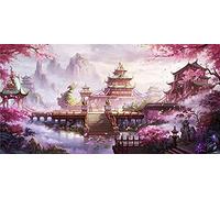 5D DIY Diamant Peinture Kits grande taille Château rose 100x200cm/40x80inch Square Forage Complet Diamond broderie Adultes/Enfants Cristal strass point de croix Arts Craft décoration murale de salon