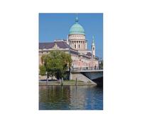 5D Diy Diamant Peinture，Nouveau bâtiment du parlement régional de Potsdam et église Saint-Nicolas，Point De Croix Diamant，Mosa?que Artisanat Peinture Décorative（50 x 60 cm/19.68 x 23.62 pouces）-AG71