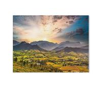 5D DIY Diamant Peinture，Ville vinicole de Franschhoek au coucher du soleil, Afrique du Sud，Diamant Point De Croix Mosa?que Image Halloween Diamant Broderie（40 x 50 cm/15.74 x 19.68 pouces）-I33