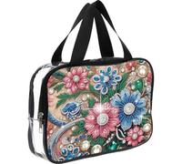 5D DIY Diamond Art Painting Cross-Body Handbag, Diamond Painting Bling Rhinestone Makeup Bag Zipper Closure Crystal Rhinestone Cosmetic Bag Diamonds Pack for Cash Carry Daily Use Travel