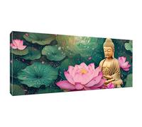 5D DIY Diamond Art Painting Kit Complet, Bouddha Lotus Diamant Peinture Kits,Diamant Strass Cristal Point de Croix Broderie Peinture Painting par Numéros pour Murale Décor Enfants Adultes 30x60cm U125