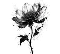 5D DIY Diamond Art Painting Kit Complet, Fleurs noires Diamant Peinture Kits, Diamant Strass Cristal Point de Croix Broderie Peinture Painting par Numéros pour Murale Décor Adultes 60x80cm X-163