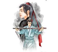 5D DIY Diamond Art Painting Kit Complet, Personnages de dessins animés Mo Dao Zu Shi,F, Diamant Peinture Broderie Point de Croix Diamond Art Painting Kits pour Maison Bureau Décoration