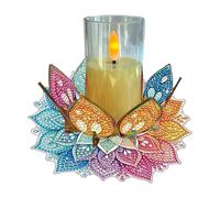 5D DIY Diamond Art Peinture PVC Fleur Bougeoirs Photophore Votive Bougeoir pour Table Centre de Table Décoration Maison Fête Mariage Dîner Fleur - 3