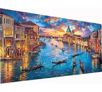 5D DIY Diamond Painting Adulte Venise, Diamond Painting Adulte Grand Format 100x50cm, Ville Peinture Diamant Loisirs Créatifs Adultes, Diamant Strass Kit pour Décoration Murale Maison Cadeau 3-4269