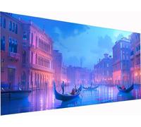 5D DIY Diamond Painting Adulte Venise, Diamond Painting Adulte Grand Format 200x100cm, Ville Peinture Diamant Loisirs Créatifs Adultes, Diamant Strass Kit pour Décoration Murale Maison Cadeau W-9763