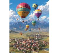 5D DIY Diamond Painting Ballon, Diamond Painting Adulte Paysage, DIY Peinture Diamant Kits, 5D Diamant Point de Croix, Activité Manuelle Adulte Kits, Decoration Murale Maison, Cadeau, 40x50cm 8-2893