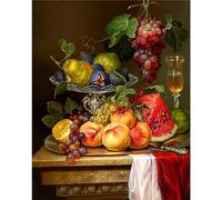 5D DIY Diamond Painting, Broderie Diamant kit Complet Plein Forage Cristal Arts Point de Croix Diamant Painting par Numéros pour Adultes Enfants Décor Murale Nature morte aux fruits 40x50cm R-6781