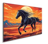 5D DIY Diamond Painting Cheval Peinture Broderie Noir Diamant Painting Kit Complet, Diamant Art Strass Point de Croix Cristal Art Paintings Activité Manuelle kit pour Decoration Maison, Cadeau 20x30CM