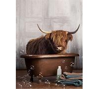 5D DIY Diamond Painting Complète Foret Point De Croix Kit Bovins D'Animaux De Salle De Bain 30x45cm Diamant Peinture Kits pour Adultes Strass Broderie Diamant Art Craft pour Décoration Murale Maison