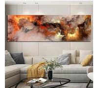 5D DIY Diamond Painting Enfant Adulte,Broderie Diamant Grand Format Kit Complet,Strass Arts Point de Croix Diamant Painting avec Accessoires pour Décoration Intérieur Abstrait Orange 70x140cm WS-1340