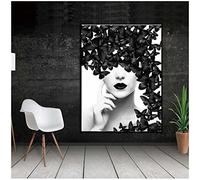 5D DIY Diamond Painting Femme Papillon Noir Blanc 50x60cm Bricolage Peinture Diamant Foret Complet Kit Strass Cristal kits Broderie Point de Croix Toile Arts Craft Home Décor Murale Gift