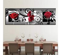 5D DIY Diamond Painting Grande Taille Rose rouge noir et blanc Bricolage Peinture Diamant Foret Complet Kit Strass Cristal kits Broderie Point de Croix Arts Craft Home Décor Murale 60x120cm H4633