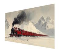 5D DIY Diamond Painting Hiver 40 x 80cm Plein Forage Diamant Peinture Adultes Enfants Broderie Point De Croix Painting par Numéro Kit Train Diamant Art Kits pour Decoration Murale Cadeau model-7297