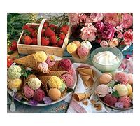 5D DIY Diamond Painting Kit Complet,Crème glacée Broderie Diamant Painting Kits pour Adultes Enfants Point De Croix Cristal Strass Artisanat Salon Chambre Décoration Murale Cadeau Square Drill,30x40cm