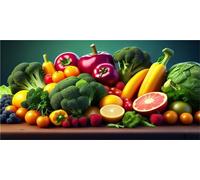 5D DIY Diamond Painting Kit Complet, Kit de Broderie Painting Diamant, Strass Arts Point De Croix Peinture par Numéros pour Enfants Adultes, pour Murale Accueil Décor Noël, Légumes Fruits 25x50cm S334