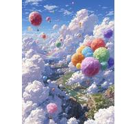 5D DIY Diamond Painting Nuage, Diamond Painting Adulte Ballon, DIY Peinture Diamant Kits, 5D Diamant Point de Croix, Activité Manuelle Adulte Kits, pour Decoration Murale Maison, Cadeau 40x50cm S-9766