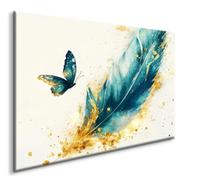 5D DIY Diamond Painting Plume Peinture Broderie Papillon Diamant Painting Kit Complet, Diamant Art Strass Point de Croix Cristal Art Paintings kit pour Decoration Maison, Cadeau Femme, 40x50CM
