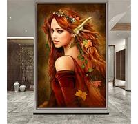 5D DIY Diamond Painting Point de Croix Kit pour Adulte, Belle fée des elfes 30x60cm Broderie Diamant Grande Taille kit Plein Forage Strass Diamant Peinture Salon/Chambre/Bureau murale décoration