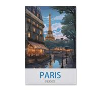 5D DIY Diamond Painting，Poster de voyage vintage Paris France，Kit de point de croix avec strass en cristal, Artisanat en mosa?que pour la décoration de la maison（40 x 50 cm/15.74 x 19.68 pouces）-G12