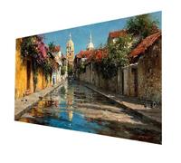 5D DIY Diamond Painting Ville 70x140CM Plein Forage Diamant Peinture Adultes Enfants Broderie Point De Croix Painting par Numéro Kit Paysage Diamant Art Kits pour Decoration Murale Cadeau model-1070