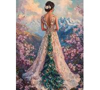 5D DIY FemmePeinture Diamant, Beau Diamond Painting pour Adulte Débutants, Diamant Kit Complet, Diamond Art Kits Strass Point de Croix Cristal Painting pour Maison Décor Cadeaux 40x50cm Ja0z-734