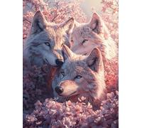 5D DIY Fleur Kits de Peinture Diamant, Complète Le Loup 1 Diamond Painting pour Adulte Débutants, Cristal Débutant Set Art du Diamant, Décoration Murale Maison Peinture Diamant 90x120cm A62S-299