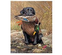 5D DIY Kits de Peinture Diamant pour Adultes Chien de chasse Diamond Painting Art Strass Complet Diamant Broderie Point De Croix Art Craft pour La Décor Murale à la Maison Square Drill 50x70cm/20x28in