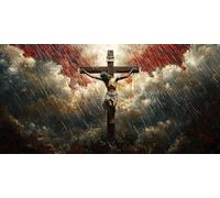 5D DIY La Croix de Jésus Kits de Peinture Diamant, Grand Diamond Painting pour Adulte, Diamond Art Kits Strass Point de Croix Cristal Painting pour Maison Décor Cadeaux 30x40 cm 60x120 cm z-807