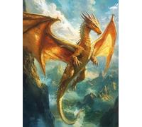 5D DIY La MontagnePeinture Diamant, Le Dragon Diamond Painting pour Adulte Débutants, Diamant Kit Complet, Diamond Art Kits Strass Point de Croix Cristal Painting Maison Décor Cadeaux 40x50cm Ja0z-746