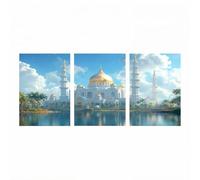5D DIY Lot de 3 Diamond Painting Architecture Plein Forage Diamant Peinture Adultes Broderie Point De Croix Painting par Numéro Kit Paysage Diamant Art Kits pour Decoration Murale 40x60cmx3 ZSHS-4084