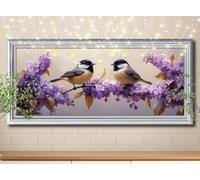 5D DIY Moineau,Petite fleur Diamond Painting,Peinture Diamant Kit,Painting Diamond Artisanat Cristal Strass Point de Croix pour Enfants,Tableau Diamant Adulte pour Décoration Murale 80x200cm 58Y-4753