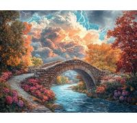 5D DIY Paysage Kits de Peinture Diamant, Complète Le Pont Diamond Painting pour Adulte Débutants, Loisirs Créatifs Adultes Art du Diamant, Décoration Murale Maison Peinture Diamant 80x100 cm L0Y-1084
