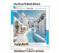 5D DIY Peinture de diamant à forage complet, nouveau paysage de ville de Santorin en Grèce à la mode, haute définition, canevas, artisanat fait main, décoration de maison, cadeau 40*40,30*30,20*20grap