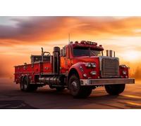 5D DIY Peinture Diamant Broderie Kits Complet Camion de pompier 45x60cm Adulte Enfant Point De Croix Strass Grand Full Diamond Painting Art Puzzle Salon Chambre Décor Autocollant Mural L3742