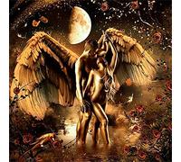 5D DIY Peinture en Diamant Complet Kits Couple d'anges sexy Full Cristal Strass Point de Croix Broderie Diamant Art Adultes Enfants la Maison Wall Decor Diamond Painting Cadeau Round Drill 40x40cm